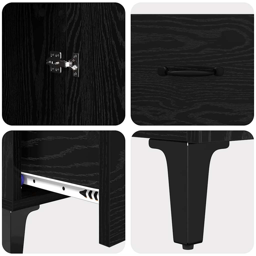 Credenza con cassetto Rovere Nero 70 x 31 x 115 cm 880700