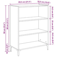 Credenza Rovere nero 32.5 x 69.5 x 90 cm Legno multistrato 880712
