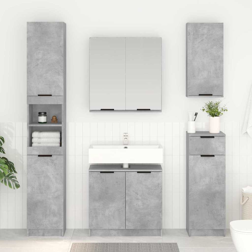 Mobile da Bagno con porta Grigio cemento 64,5 x 33,5 x 59 cm 880740