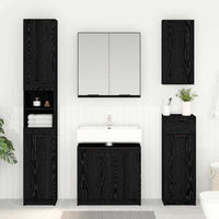 Mobile da Bagno con porta Rovere Nero 64,5 x 33,5 x 59 cm 880745