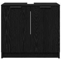 Mobile da Bagno con porta Rovere Nero 64,5 x 33,5 x 59 cm 880745