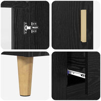 Credenza Rovere Nero 69,5 x 34 x 90 cm Legno multistrato 880835