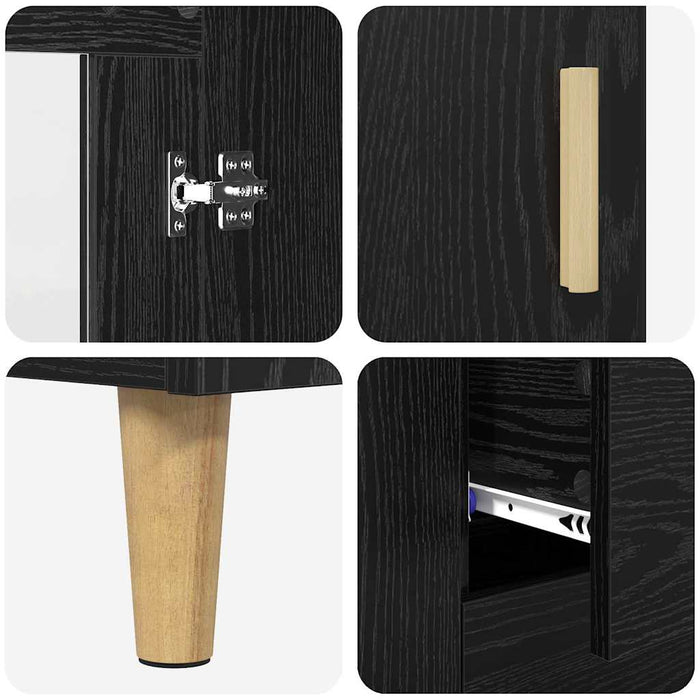 Credenza Rovere Nero 69,5 x 34 x 90 cm Legno multistrato 880835