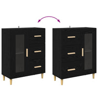 Credenza Rovere Nero 69,5 x 34 x 90 cm Legno multistrato 880835