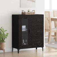 Credenza con Cassetto-Buffet-Armadio da cucina Rovere Nero 69,5 x 34 x 90 cm 377339