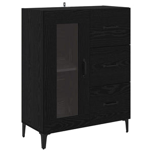 Credenza con cassetto Rovere Nero 69,5 x 34 x 90 cm 880844