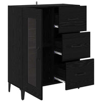 Credenza con cassetto Rovere Nero 69,5 x 34 x 90 cm 880844