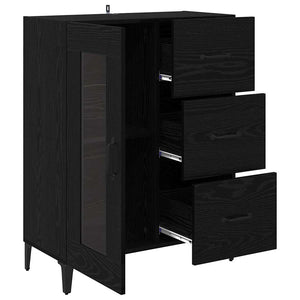 Credenza con cassetto Rovere Nero 69,5 x 34 x 90 cm 880844