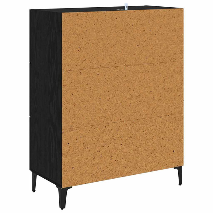 Credenza con cassetto Rovere Nero 69,5 x 34 x 90 cm 880844