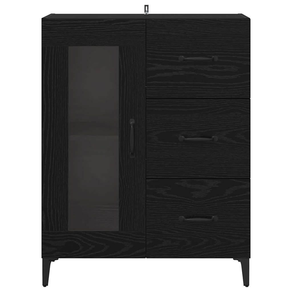 Credenza con cassetto Rovere Nero 69,5 x 34 x 90 cm 880844