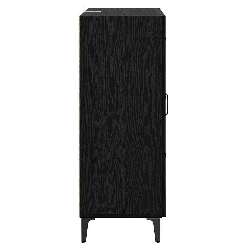 Credenza con cassetto Rovere Nero 69,5 x 34 x 90 cm 880844