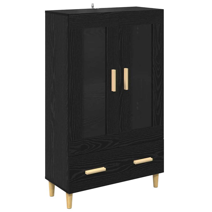 Credenza Rovere Nero 70 x 31 x 115 cm Legno multistrato 880853