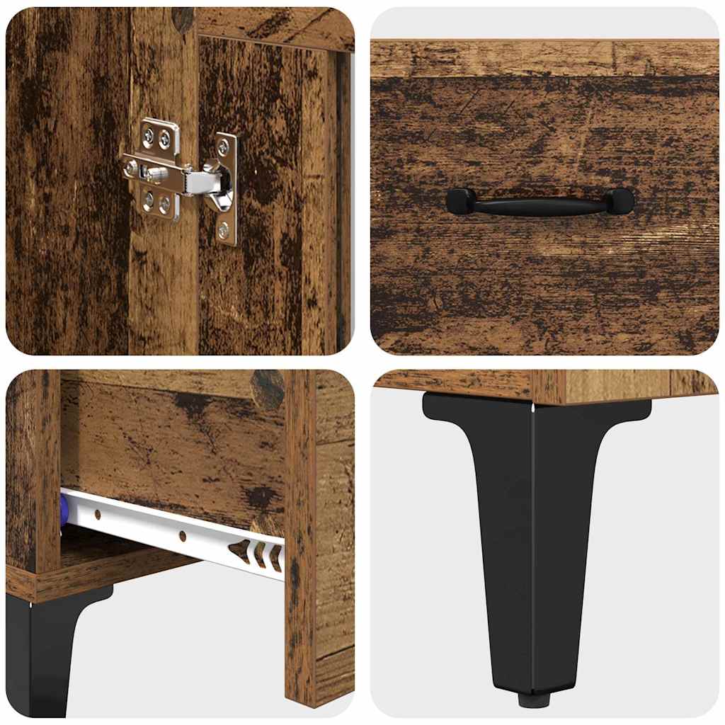 Credenza con cassetto Legno vecchio 70 x 31 x 115 cm 880860