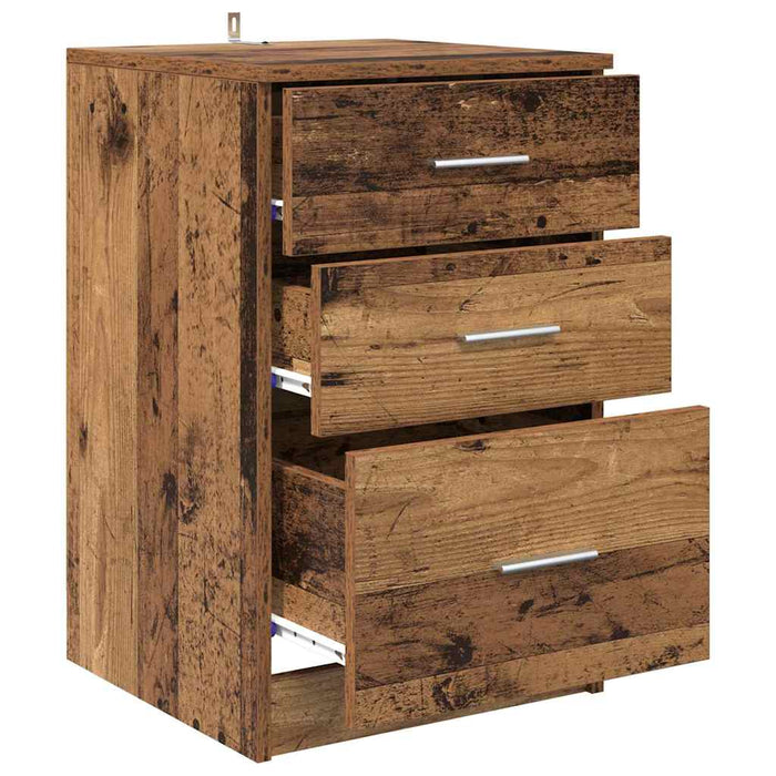 Armadio da Notte con cassetto Legno vecchio 40 x 40 x 63 cm 880914