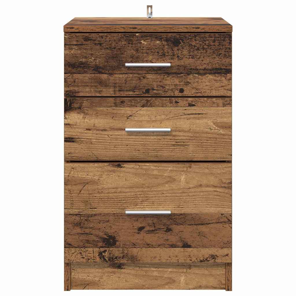Armadio da Notte con cassetto Legno vecchio 40 x 40 x 63 cm 880914