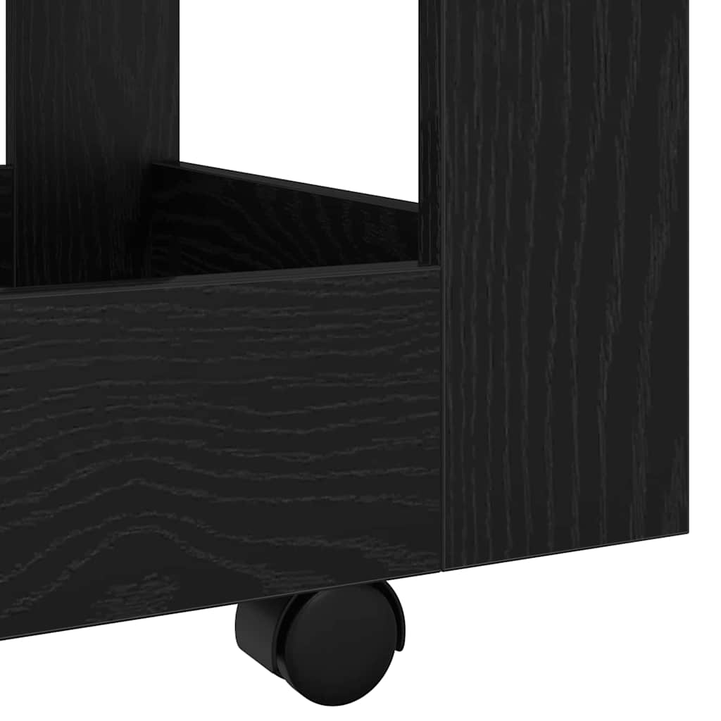 Carrello da Scrivania Rovere Nero 60 x 45 x 60 cm 881005