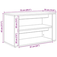 Scarpiera Legno vecchio 75 x 35 x 45 cm Legno multistrato 881015