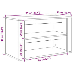 Scarpiera Legno vecchio 75 x 35 x 45 cm Legno multistrato 881015