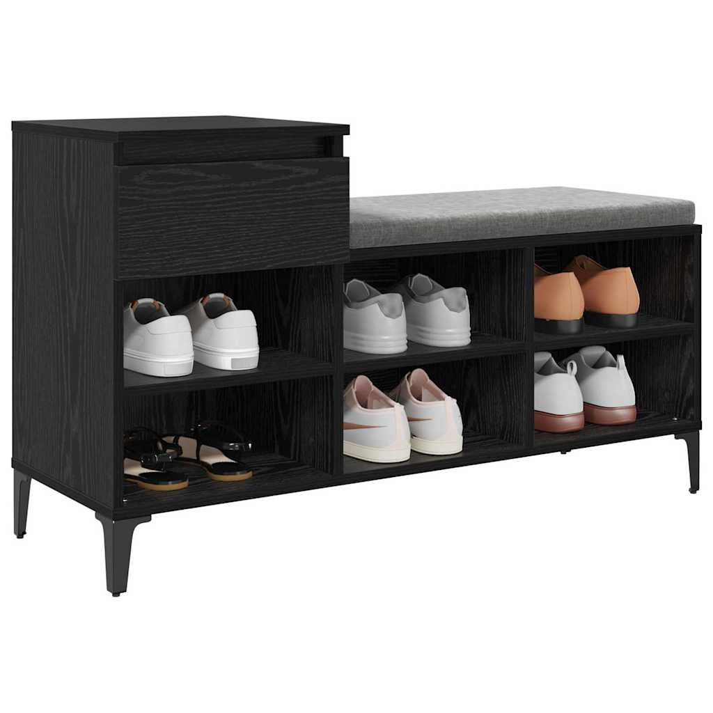 Mobile per scarpe con cassetto Rovere nero 102 x 36 x 60 cm 881044