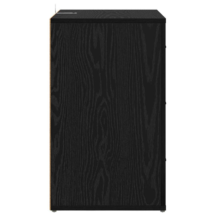 Armadio da Notte Rovere nero 50 x 36 x 60 cm Legno multistrato 881062