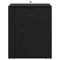 Armadio da Notte Rovere nero 50 x 36 x 60 cm Legno multistrato 881071