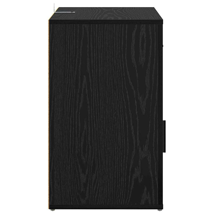 Armadio da Notte Rovere nero 50 x 36 x 60 cm Legno multistrato 881071