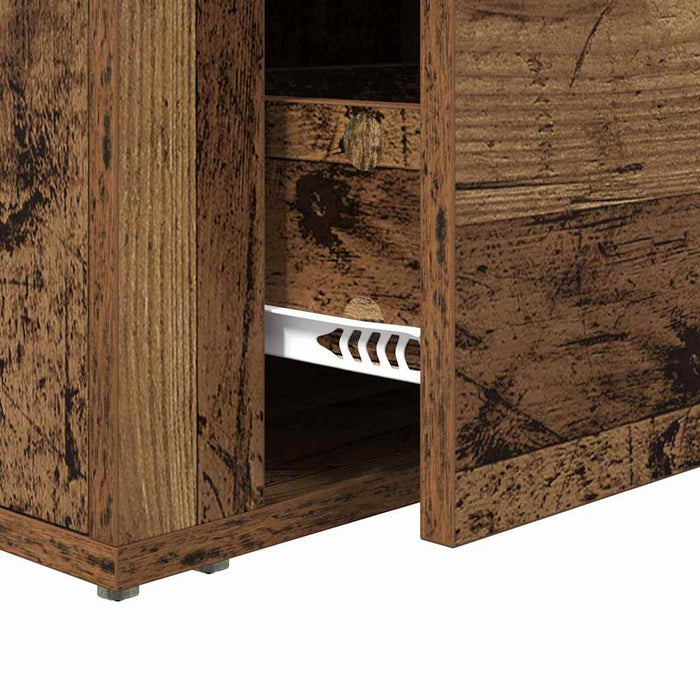 Armadio da Notte con cassetto Legno vecchio 60 x 36 x 45 cm 881087