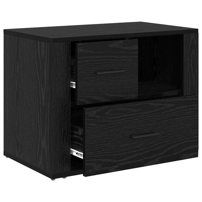 Armadio da Notte Rovere nero 60 x 36 x 45 cm Legno multistrato 881089