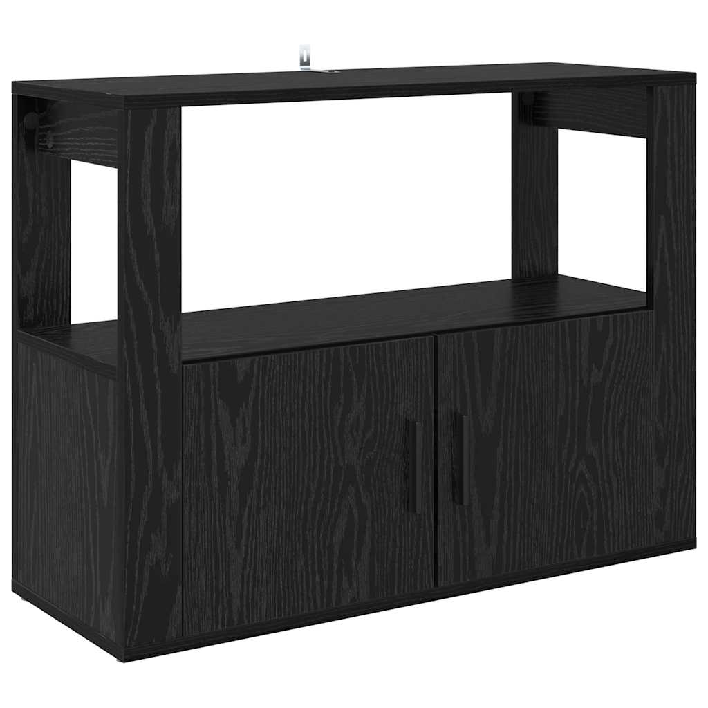 Credenza-Buffet-Armadio da cucina Rovere nero 80 x 30 x 60 cm Legno multistrato
