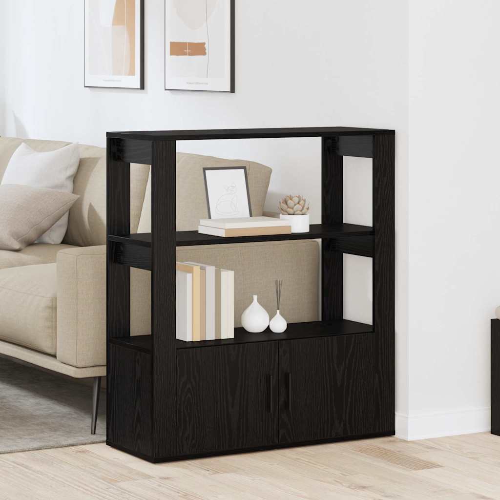 Credenza Rovere nero 30 x 80 x 90 cm Legno multistrato 881095