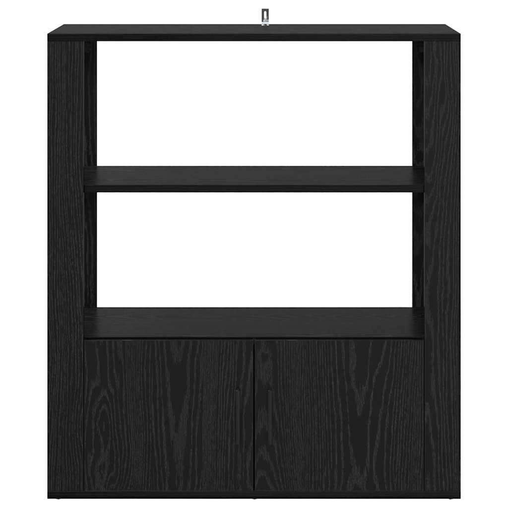 Credenza Rovere nero 30 x 80 x 90 cm Legno multistrato 881095