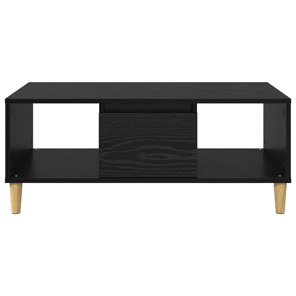 Tavolino da salotto con cassetto Rovere Nero 90 x 50 x 26.5 cm 881167