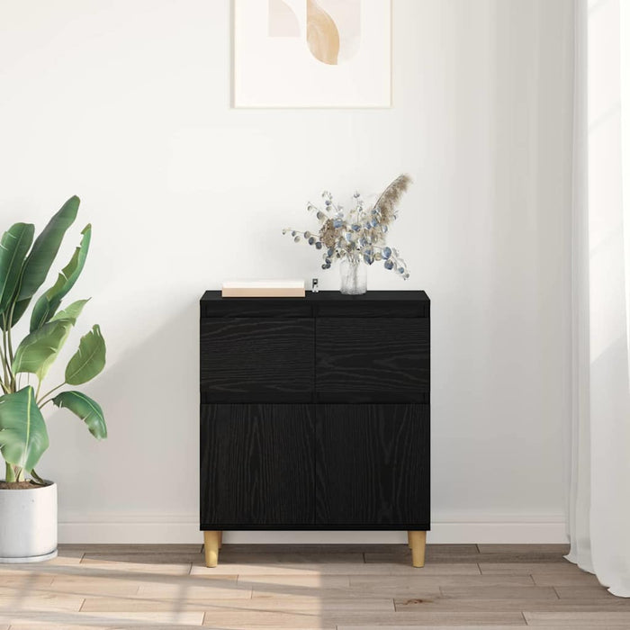 Credenza Rovere Nero 60 x 35 x 70 cm Legno multistrato 881211