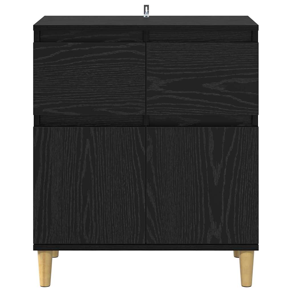 Credenza Rovere Nero 60 x 35 x 70 cm Legno multistrato 881211