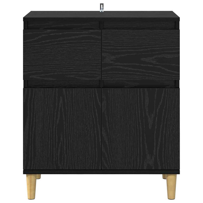 Credenza Rovere Nero 60 x 35 x 70 cm Legno multistrato 881211