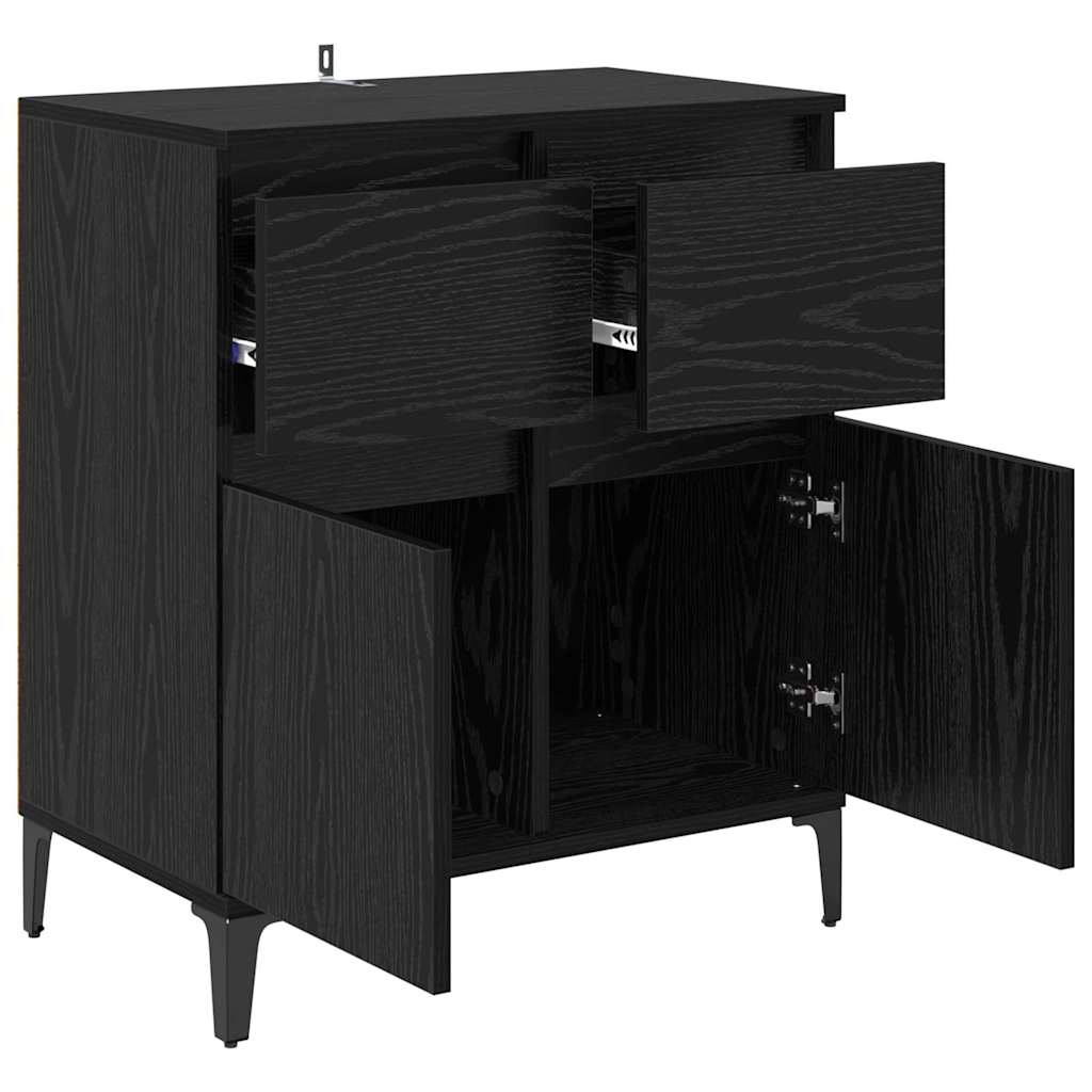 Credenza con cassetto Rovere Nero 60 x 35 x 70 cm 881220