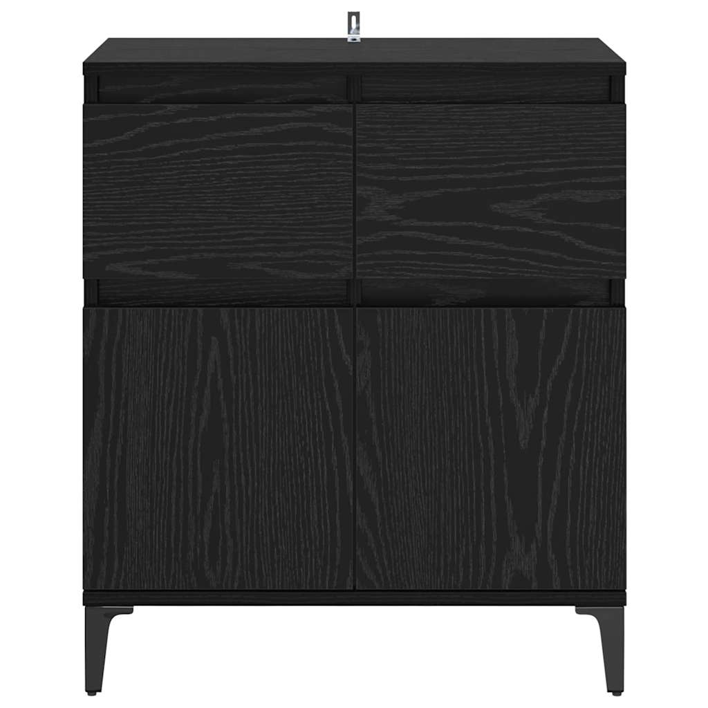 Credenza con cassetto Rovere Nero 60 x 35 x 70 cm 881220