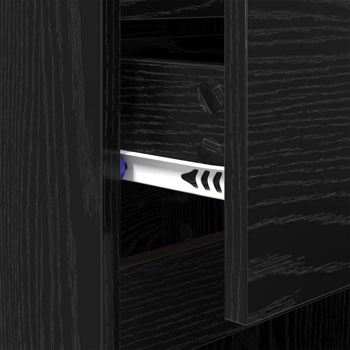 Armadio da Notte Rovere Nero 40 x 35 x 70 cm Legno multistrato 881237