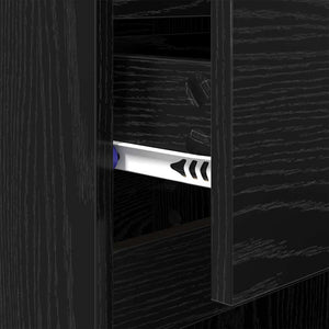 Armadio da Notte con cassetto 2 pcs Rovere Nero 40 x 35 x 70 cm 881238