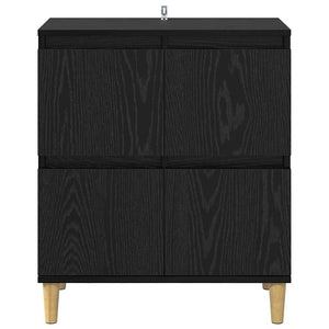 Credenza Rovere Nero 60 x 35 x 70 cm Legno multistrato 881265