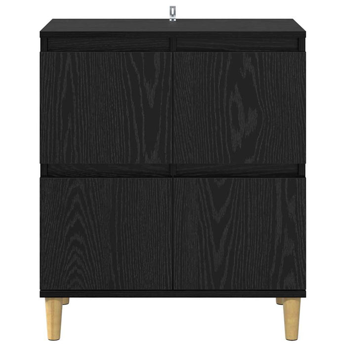 Credenza Rovere Nero 60 x 35 x 70 cm Legno multistrato 881265