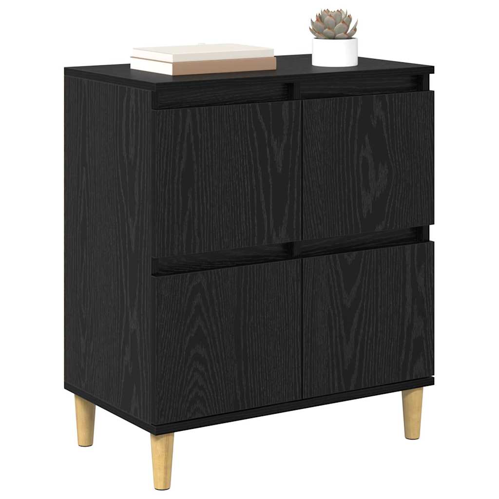 Credenza Rovere Nero 60 x 35 x 70 cm Legno multistrato 881265
