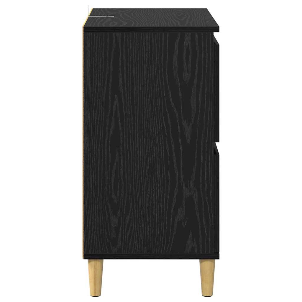 Credenza Rovere Nero 60 x 35 x 70 cm Legno multistrato 881265