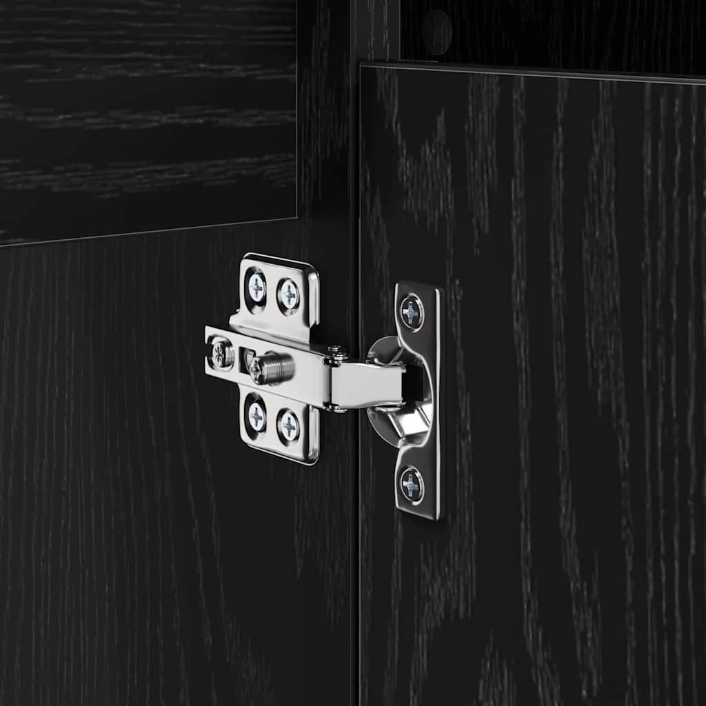 Armadio sottolavello con porta Rovere Nero 80 x 33 x 60 cm 881275