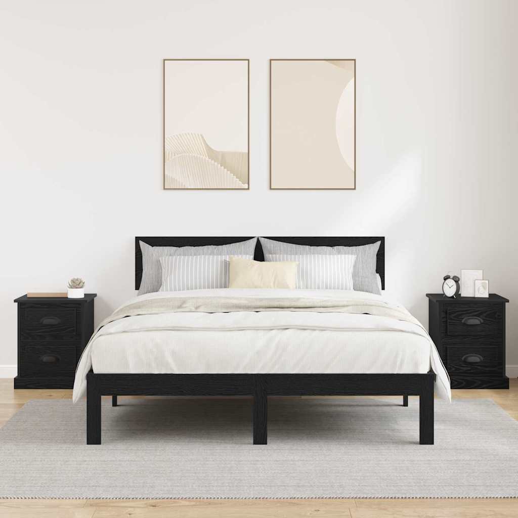 Armadio da Notte 2 pcs Rovere nero 39 x 39 x 47.5 cm 881333