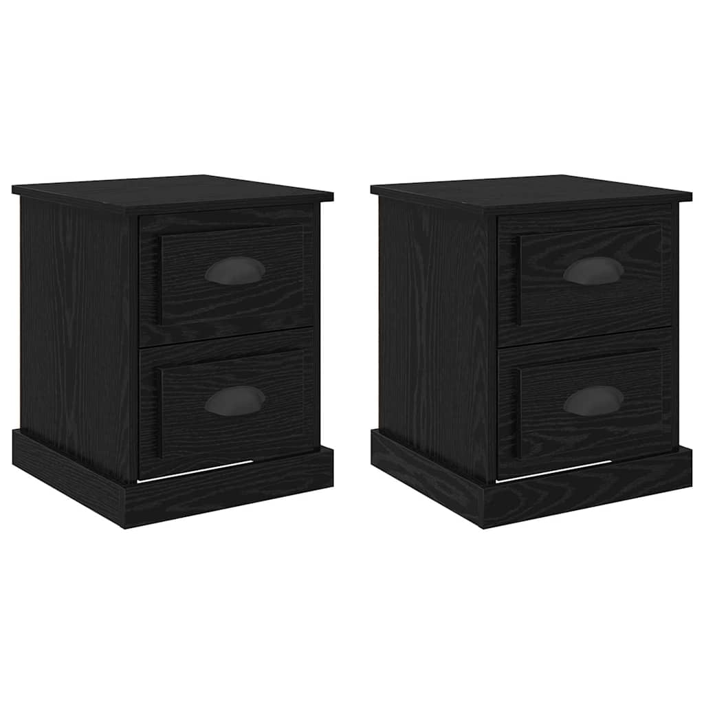 Armadio da Notte 2 pcs Rovere nero 39 x 39 x 47.5 cm 881333