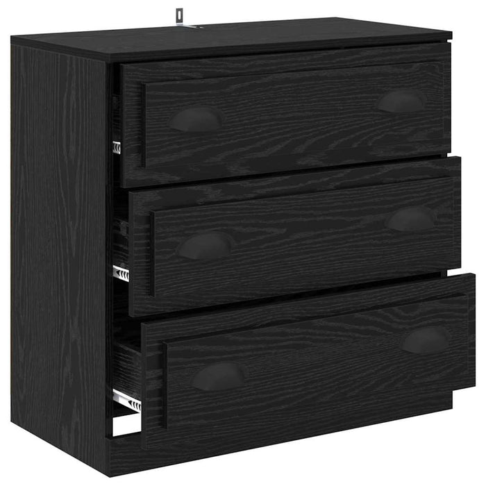 Credenza Rovere Nero 70 x 35,5 x 67,5 cm Legno multistrato 881354