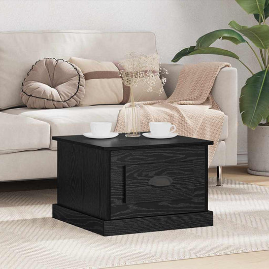 Tavolino da salotto con cassetto Rovere nero 50 x 50 x 35 cm 881372