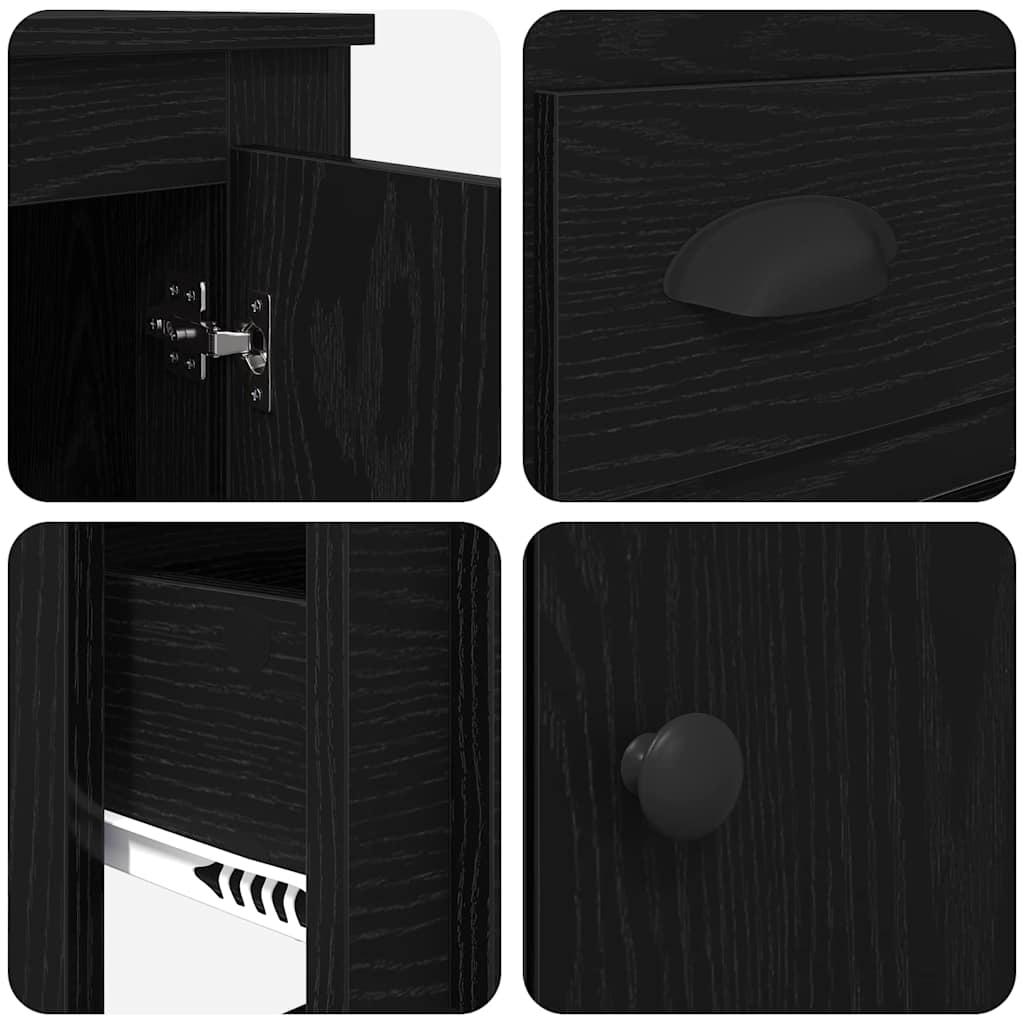 Credenza Rovere Nero 60 x 35,5 x 103,5 cm Legno multistrato 881389