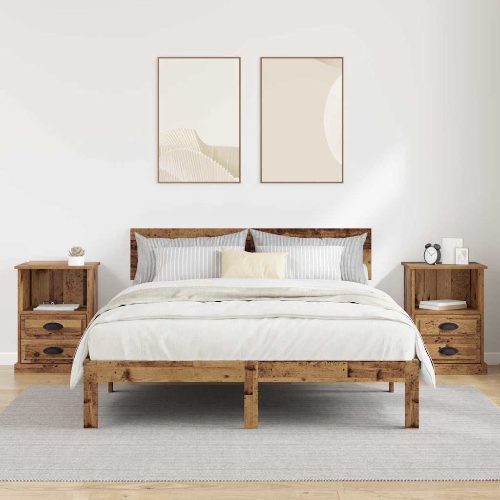 Armadio da Notte 2 pcs Legno vecchio 43 x 36 x 60 cm 881397